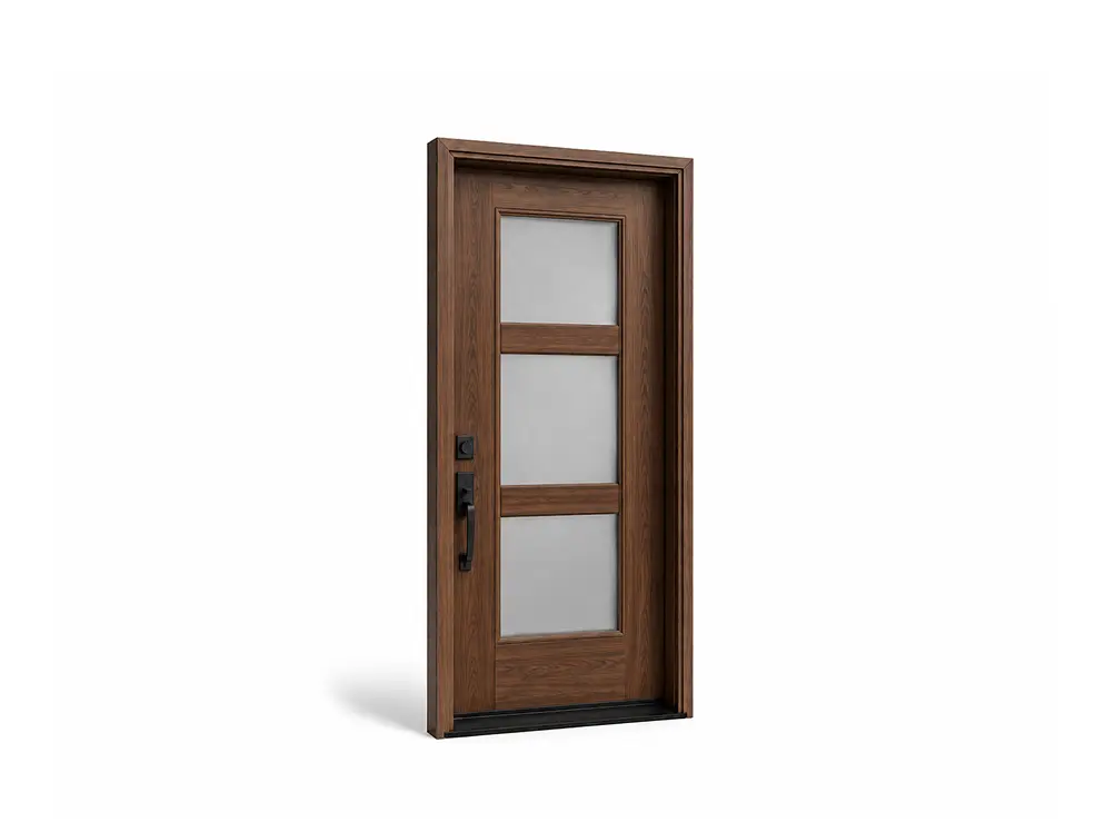 Dark Wood Fiberglass Door