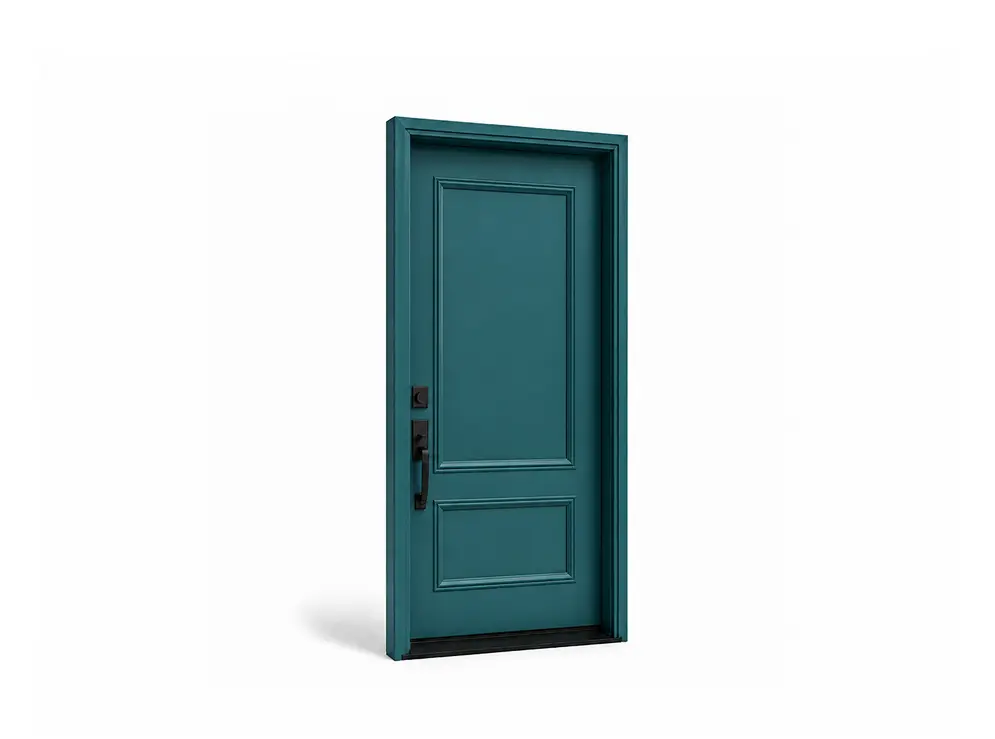 Teal Steel Entry Door