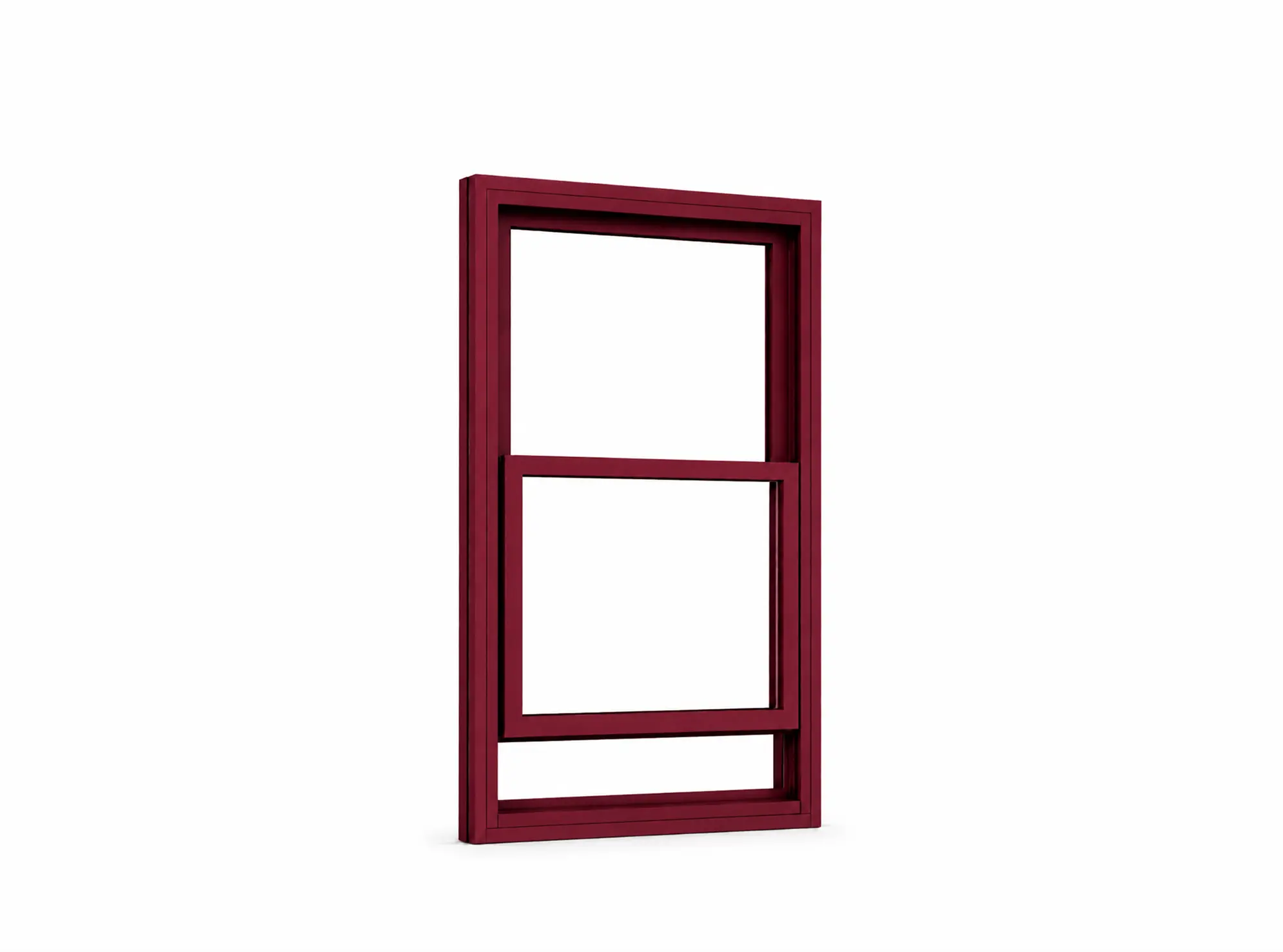 Burgundy Double Hung Window