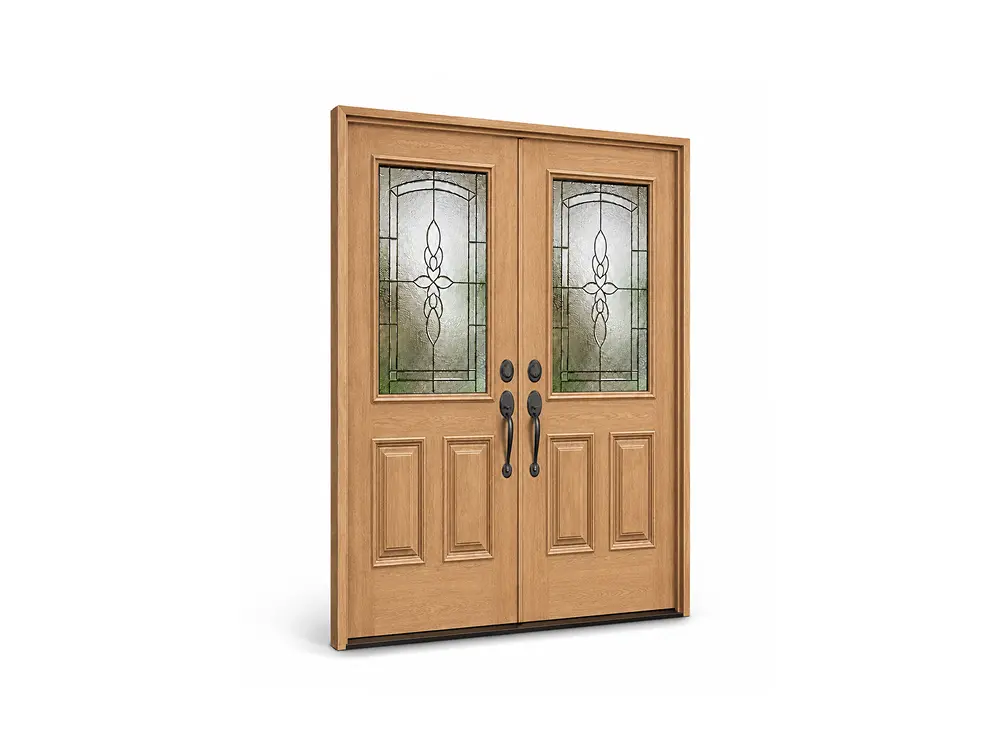 Double Door with Glass Inserts
