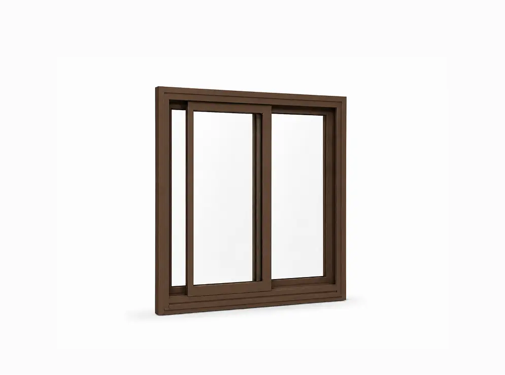 Brown Double Slider Window
