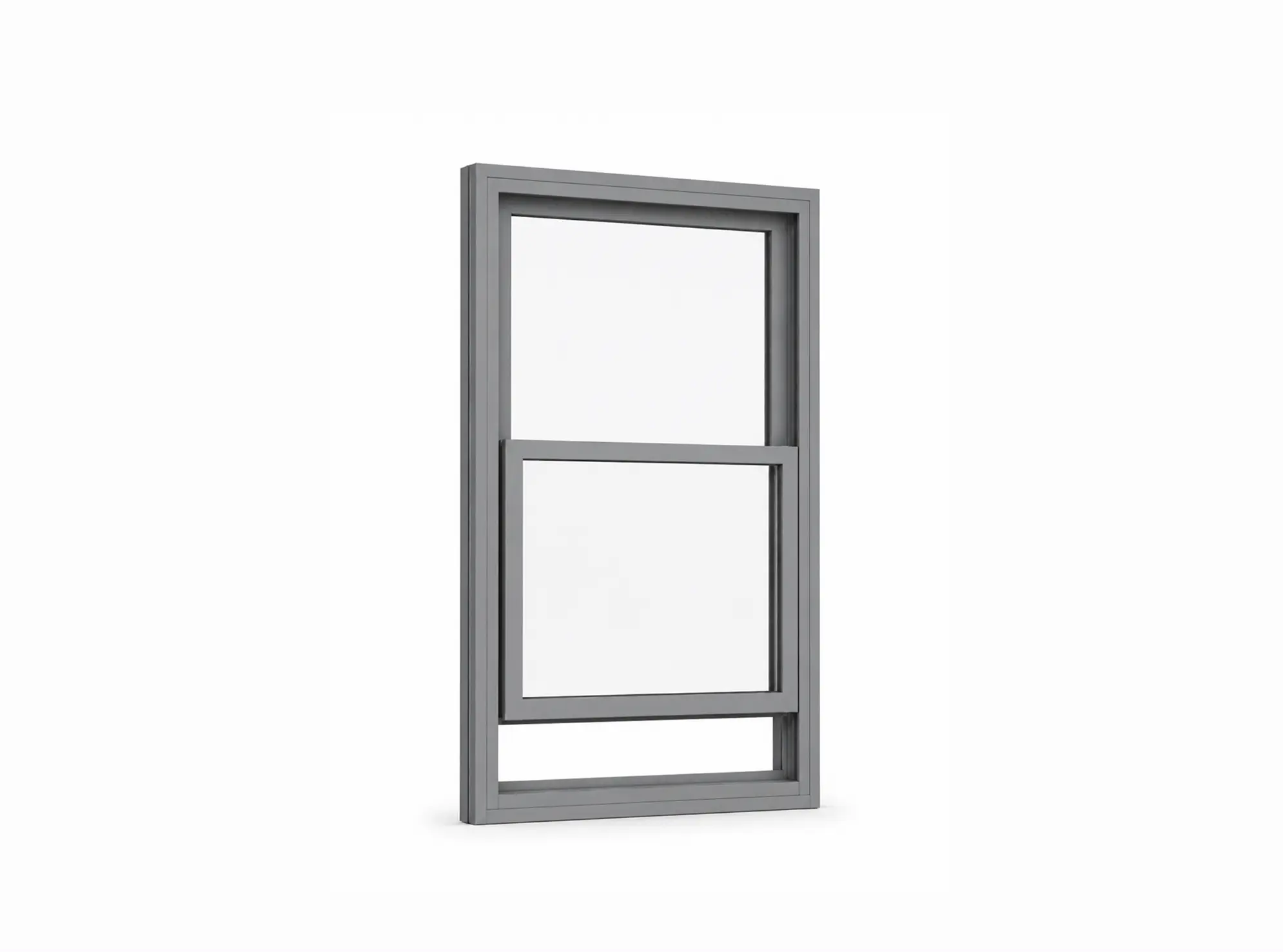 Grey Double Hung Window